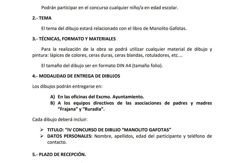IV Concurso de Dibujo «Manolito Gafotas»