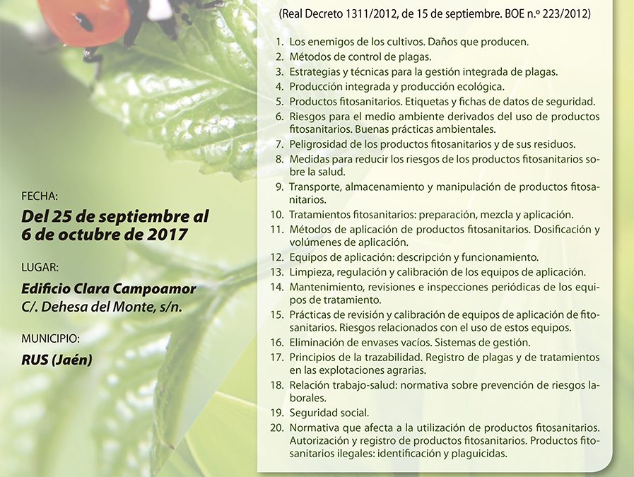 Curso de Manipulador de Fitosanitarios