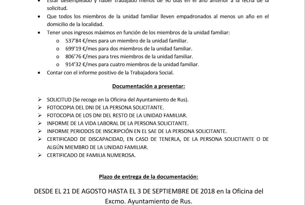 Programa Extraordinario de Ayuda a la Contratación